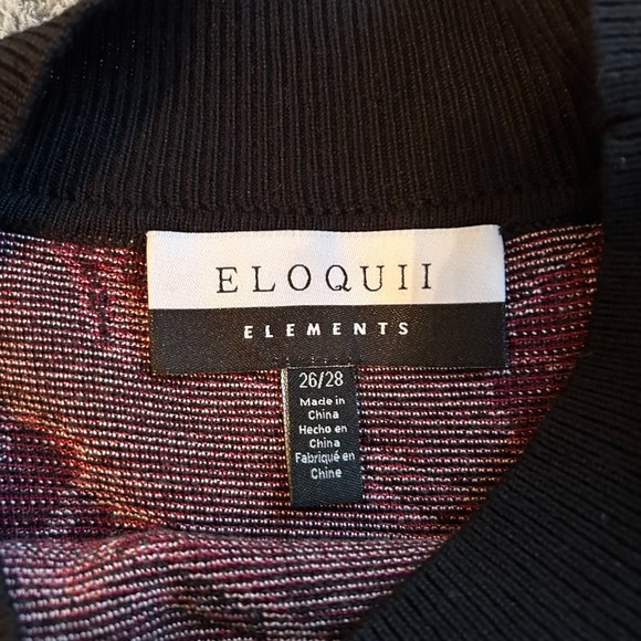 Eloquii Womens Intarsia Sweater Size 26/28 Floral Dolman Sleeve Knit Boho 17196x - Picture 3 of 10